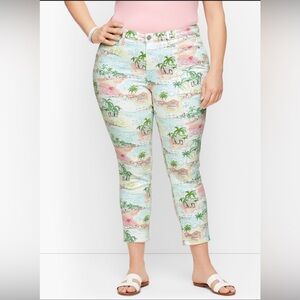 Talbots Jeggings Crops -Coastal Beachs Tropical Print